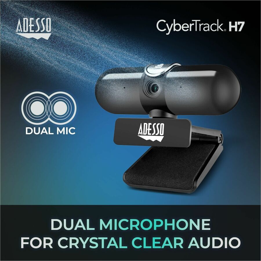 Alternate-Image6 Image for Adesso CyberTrack CyberTrack H7 Webcam - 4 Megapixel - 30 fps - USB 2.0 - TAA Compliant