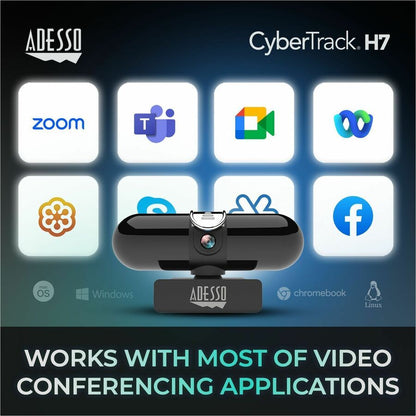 Alternate-Image5 Image for Adesso CyberTrack CyberTrack H7 Webcam - 4 Megapixel - 30 fps - USB 2.0 - TAA Compliant