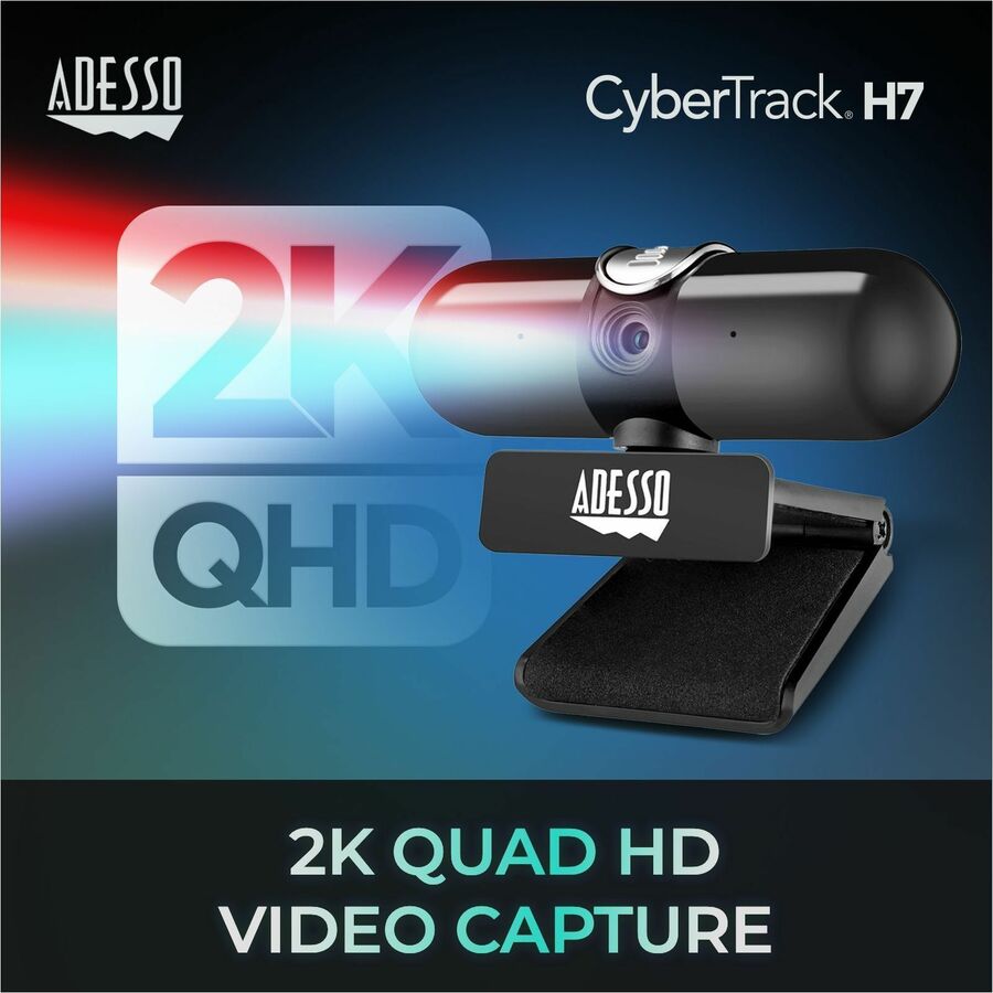 Alternate-Image1 Image for Adesso CyberTrack CyberTrack H7 Webcam - 4 Megapixel - 30 fps - USB 2.0 - TAA Compliant