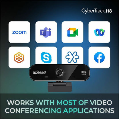 Alternate-Image2 Image for Adesso CyberTrack CyberTrack H8 Webcam - 2.1 Megapixel - 30 fps - Black - USB 2.0