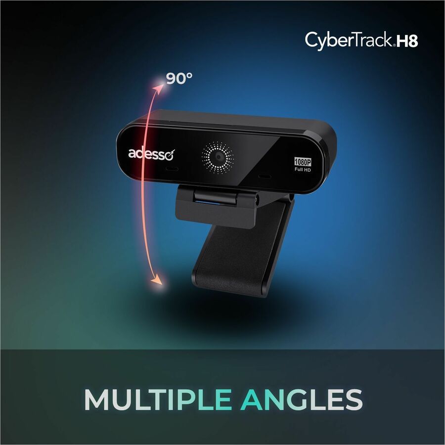 Alternate-Image1 Image for Adesso CyberTrack CyberTrack H8 Webcam - 2.1 Megapixel - 30 fps - Black - USB 2.0