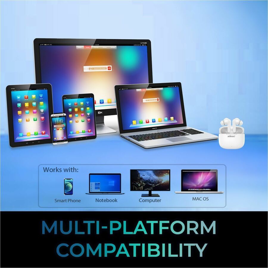 Alternate-Image5 Image for Adesso Xtream T1 Bluetooth Wireless Earbuds and Built-in Microphone