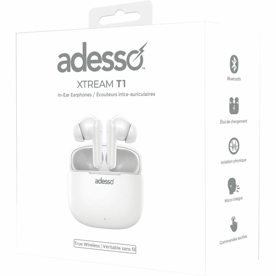 Alternate-Image1 Image for Adesso Xtream T1 Bluetooth Wireless Earbuds and Built-in Microphone