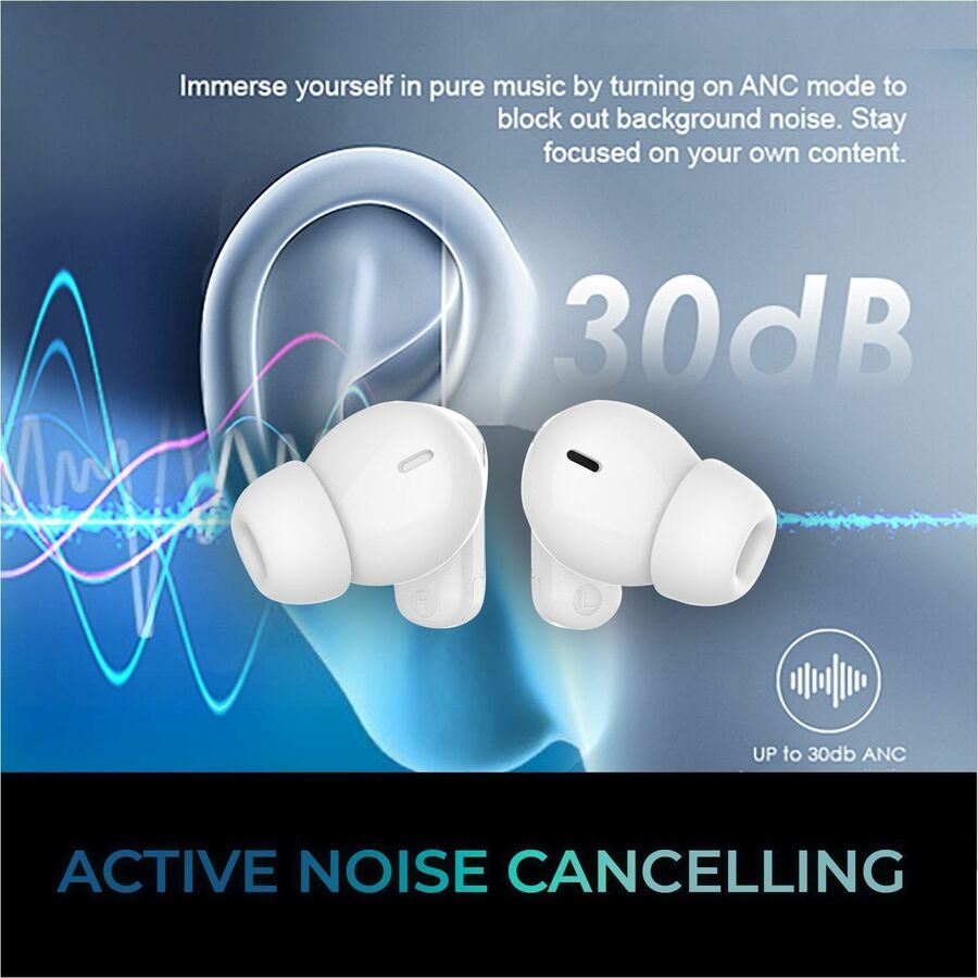 Alternate-Image2 Image for Adesso Xtream T2 Bluetooth Wireless Earbuds with ANC and Built-in Microphone