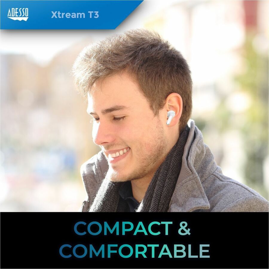 Alternate-Image2 Image for Adesso XTREAM T3 True Wireless Stereo Earbuds With Touch Controlled Charging Case