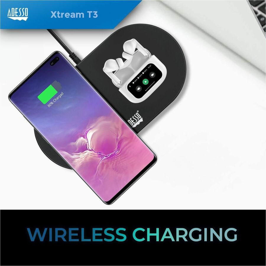 Alternate-Image1 Image for Adesso XTREAM T3 True Wireless Stereo Earbuds With Touch Controlled Charging Case