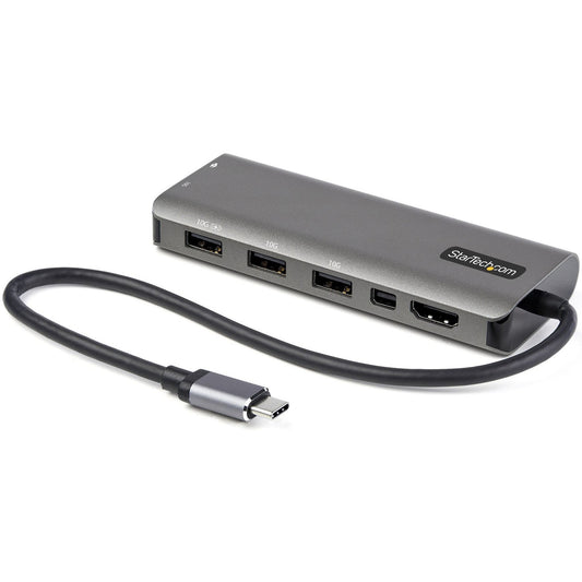 Main Image for StarTech.com USB C Multiport Adapter, USB-C to HDMI or mDP 4K 60Hz, 100W PD Pass-Through, 4x 10Gbps USB, USB Type-C Mini Dock, w/12" Cable