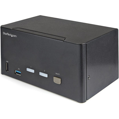 Main Image for StarTech.com 2 Port Triple Monitor DisplayPort KVM Switch 4K 60Hz UHD HDR, DP 1.2 KVM Switch, 2-Pt USB 3.0 Hub, 4x USB HID, Audio, Hotkey