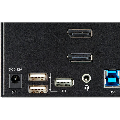 Alternate-Image3 Image for StarTech.com 2 Port Triple Monitor DisplayPort KVM Switch 4K 60Hz UHD HDR, DP 1.2 KVM Switch, 2-Pt USB 3.0 Hub, 4x USB HID, Audio, Hotkey