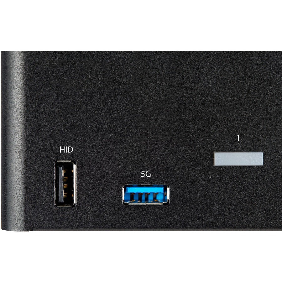 Alternate-Image2 Image for StarTech.com 2 Port Triple Monitor DisplayPort KVM Switch 4K 60Hz UHD HDR, DP 1.2 KVM Switch, 2-Pt USB 3.0 Hub, 4x USB HID, Audio, Hotkey