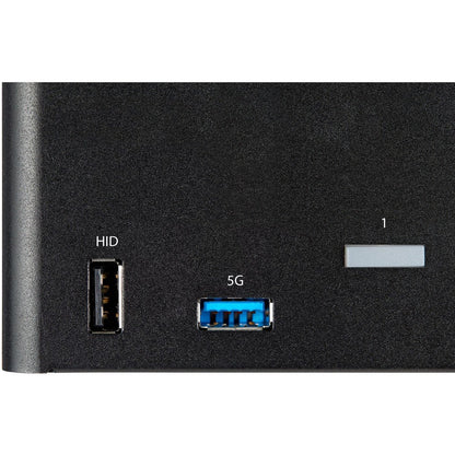 Alternate-Image2 Image for StarTech.com 2 Port Triple Monitor DisplayPort KVM Switch 4K 60Hz UHD HDR, DP 1.2 KVM Switch, 2-Pt USB 3.0 Hub, 4x USB HID, Audio, Hotkey