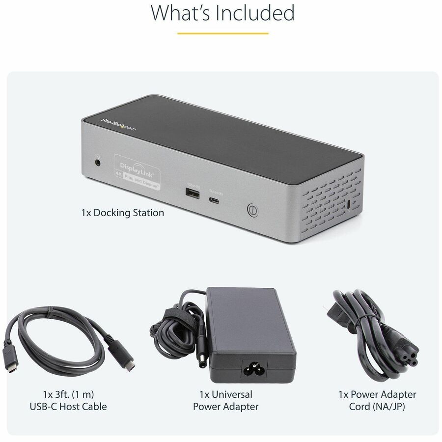 Alternate-Image7 Image for StarTech.com USB-C Dock, 4K 60Hz Quad Monitor DisplayPort & HDMI, Universal USB C Docking Station, 100W Power Delivery, USB Hub 1C/3A, GbE