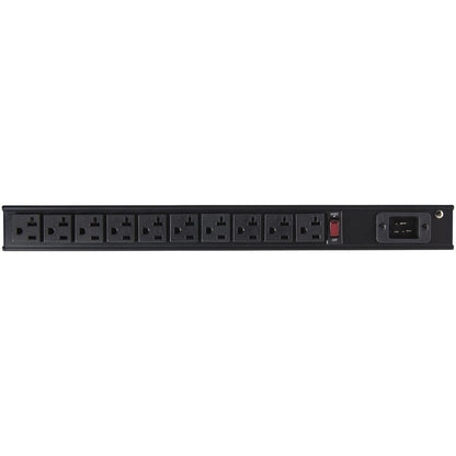 Front Image for StarTech.com 10 Outlet Rack Mount Power Strip 125V/16 Amp, 1U Horizontal 19" Rackmount PDU, NEMA 5-20P Input, 10x NEMA 5-15/20R Outlets