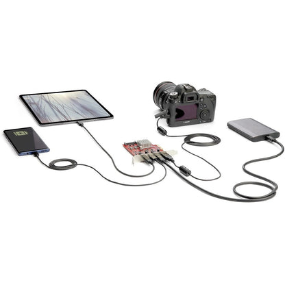 Alternate-Image2 Image for StarTech.com 4-Port USB PCIe Card, 10Gbps USB PCI Express Expansion Card with 2 Controllers, 2x USB-C & 2x USB-A ports (USB 3.2 Gen 2)