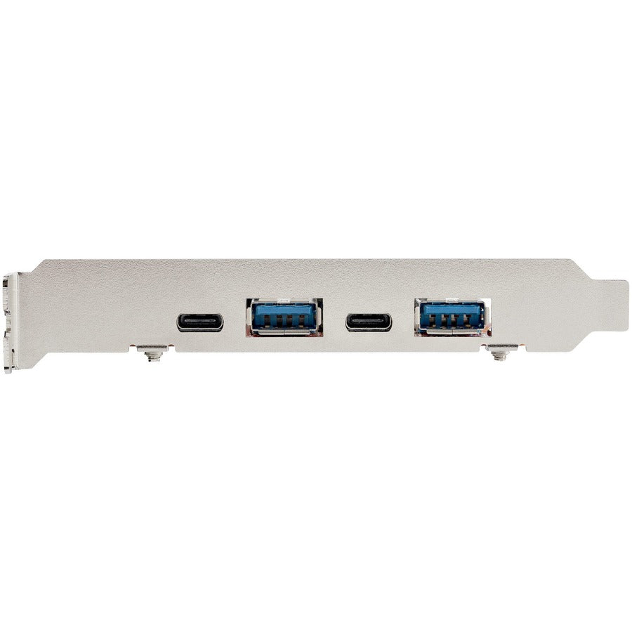 Front Image for StarTech.com 4-Port USB PCIe Card, 10Gbps USB PCI Express Expansion Card with 2 Controllers, 2x USB-C & 2x USB-A ports (USB 3.2 Gen 2)