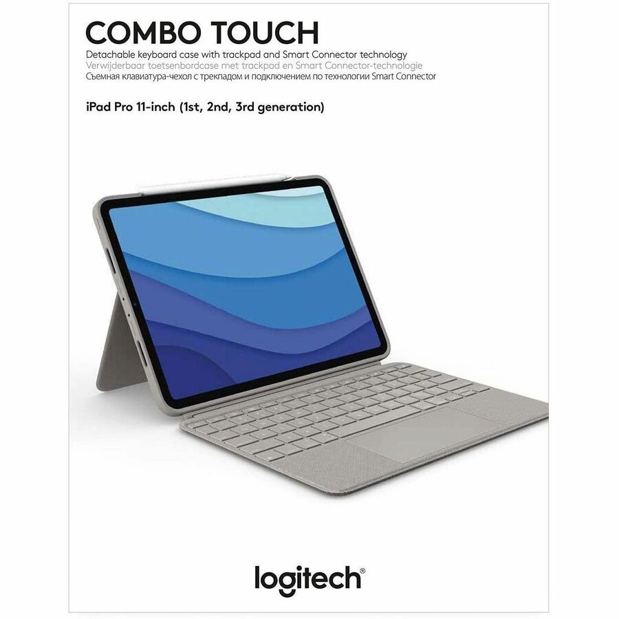 Alternate-Image8 Image for Logitech Combo Touch Keyboard/Cover Case for 11" Apple iPad Pro (3rd Generation), iPad Pro (2nd Generation), iPad Pro Tablet - Sand