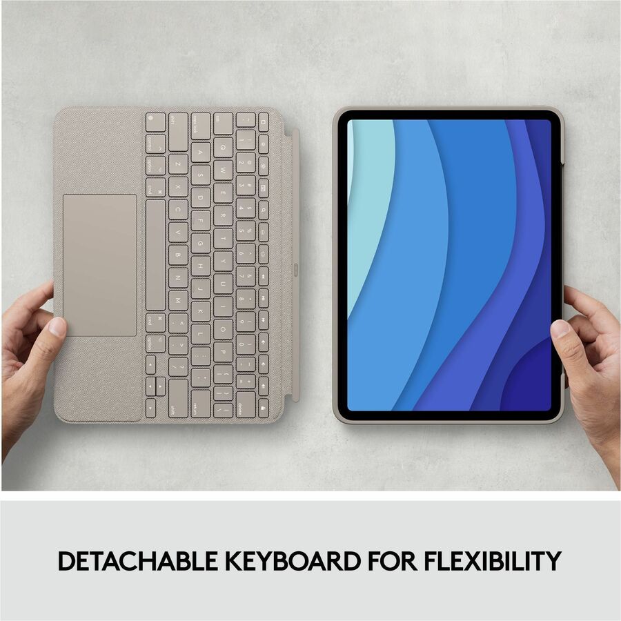 Alternate-Image4 Image for Logitech Combo Touch Keyboard/Cover Case for 11" Apple iPad Pro (3rd Generation), iPad Pro (2nd Generation), iPad Pro Tablet - Sand