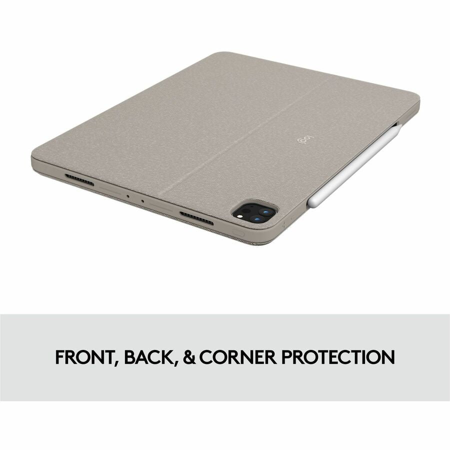Top Image for Logitech Combo Touch Keyboard/Cover Case (Folio) for 12.9" Apple, Logitech iPad Pro (5th Generation) Tablet - Sand