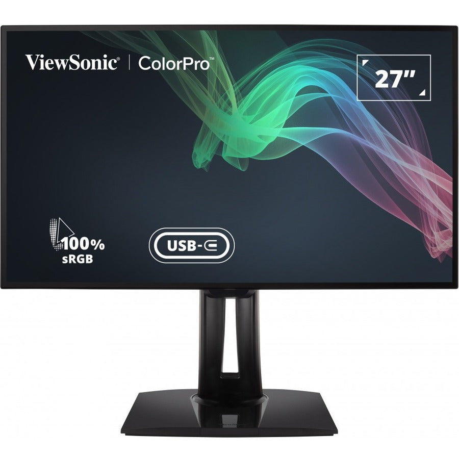 Front Image for ViewSonic VP2768a-4K 27 Inch Premium IPS 4K Monitor with Advanced Ergonomics, ColorPro 100% sRGB Rec 709, 14-bit 3D LUT, Eye Care, HDMI, USB C, DisplayPort for Professional Home and Office