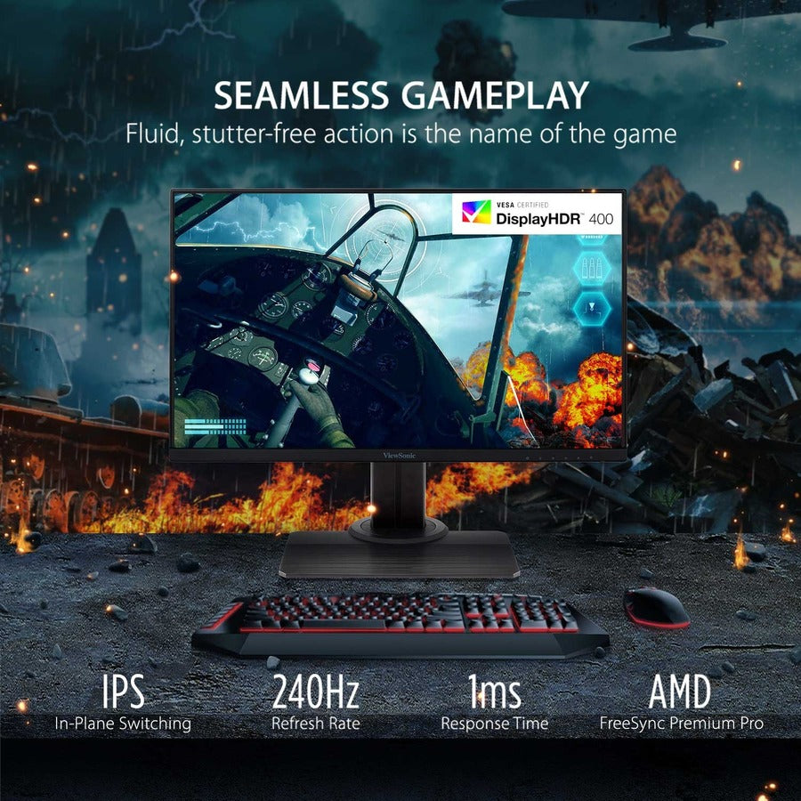 Alternate-Image1 Image for ViewSonic OMNI XG2431 24 Inch 1080p 0.5ms 240Hz Gaming Monitor with AMD FreeSync Premium, Advanced Ergonomics, Eye Care, HDMI and DisplayPort for Esports