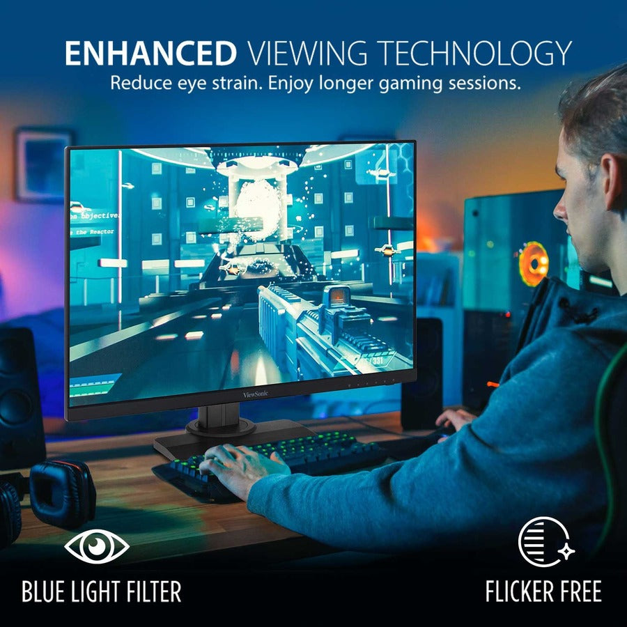 Alternate-Image3 Image for ViewSonic OMNI XG2431 24 Inch 1080p 0.5ms 240Hz Gaming Monitor with AMD FreeSync Premium, Advanced Ergonomics, Eye Care, HDMI and DisplayPort for Esports