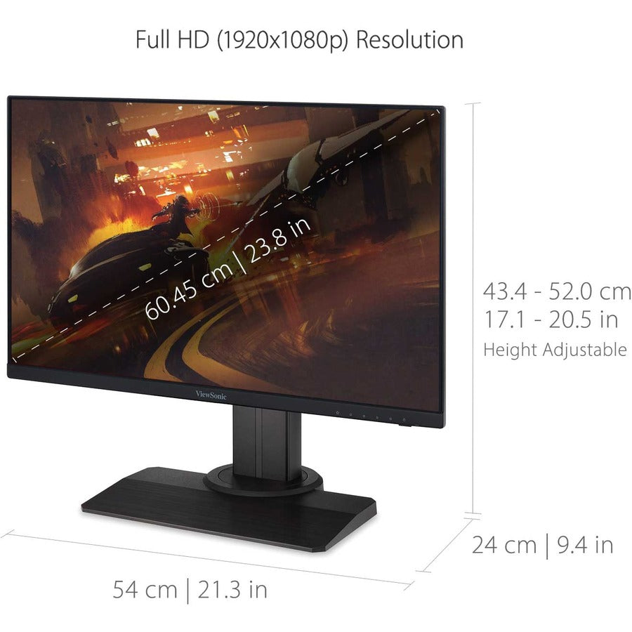 Alternate-Image6 Image for ViewSonic OMNI XG2431 24 Inch 1080p 0.5ms 240Hz Gaming Monitor with AMD FreeSync Premium, Advanced Ergonomics, Eye Care, HDMI and DisplayPort for Esports