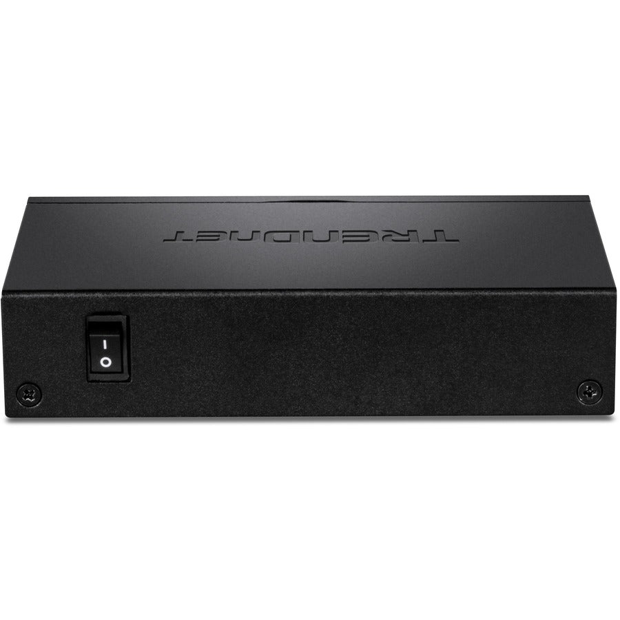 Rear Image for TRENDnet 5-Port Gigabit PoE+ Switch, Camera DIP Switch extends PoE+ 200m (656 ft.), 60W PoE Budget, Black, TPE-TG51g