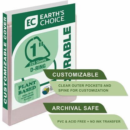 Alternate-Image1 Image for Samsill Plant-Based Durable 1 Inch 3 Ring Binders, Made in the USA, Fashion Clear View Binders, Up to 25% Plant-Based Plastic, Assorted, 4 Pack (MP46939)