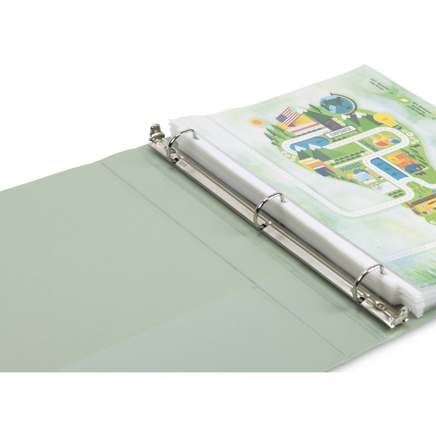 Alternate-Image2 Image for Samsill Plant-Based Durable 1 Inch 3 Ring Binders, Made in the USA, Fashion Clear View Binders, Up to 25% Plant-Based Plastic, Assorted, 4 Pack (MP46939)