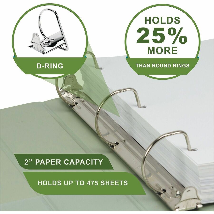 Alternate-Image2 Image for Samsill Plant-Based Durable 2 Inch 3 Ring Binders, Made in the USA, Fashion Clear View Binders, Up to 25% Plant-Based Plastic, Assorted, 4 Pack (MP46969)