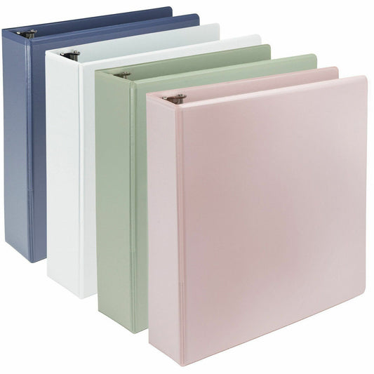 Main Image for Samsill Plant-Based Durable 2 Inch 3 Ring Binders, Made in the USA, Fashion Clear View Binders, Up to 25% Plant-Based Plastic, Assorted, 4 Pack (MP46969)