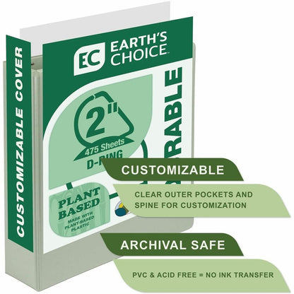 Alternate-Image1 Image for Samsill Plant-Based Durable 2 Inch 3 Ring Binders, Made in the USA, Fashion Clear View Binders, Up to 25% Plant-Based Plastic, Assorted, 4 Pack (MP46969)
