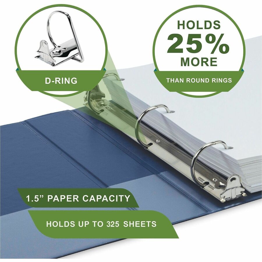 Alternate-Image2 Image for Samsill Plant-Based Durable 1.5 Inch 3 Ring Binders, Made in the USA, Fashion Clear View Binders, Up to 25% Plant-Based Plastic, Assorted, 4 Pack (MP46959)