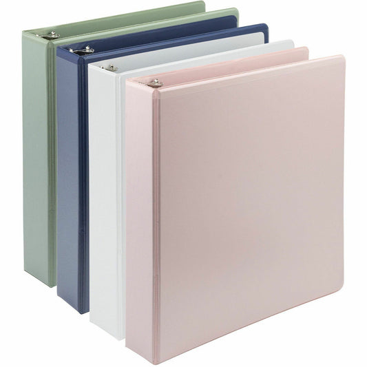 Main Image for Samsill Plant-Based Durable 1.5 Inch 3 Ring Binders, Made in the USA, Fashion Clear View Binders, Up to 25% Plant-Based Plastic, Assorted, 4 Pack (MP46959)