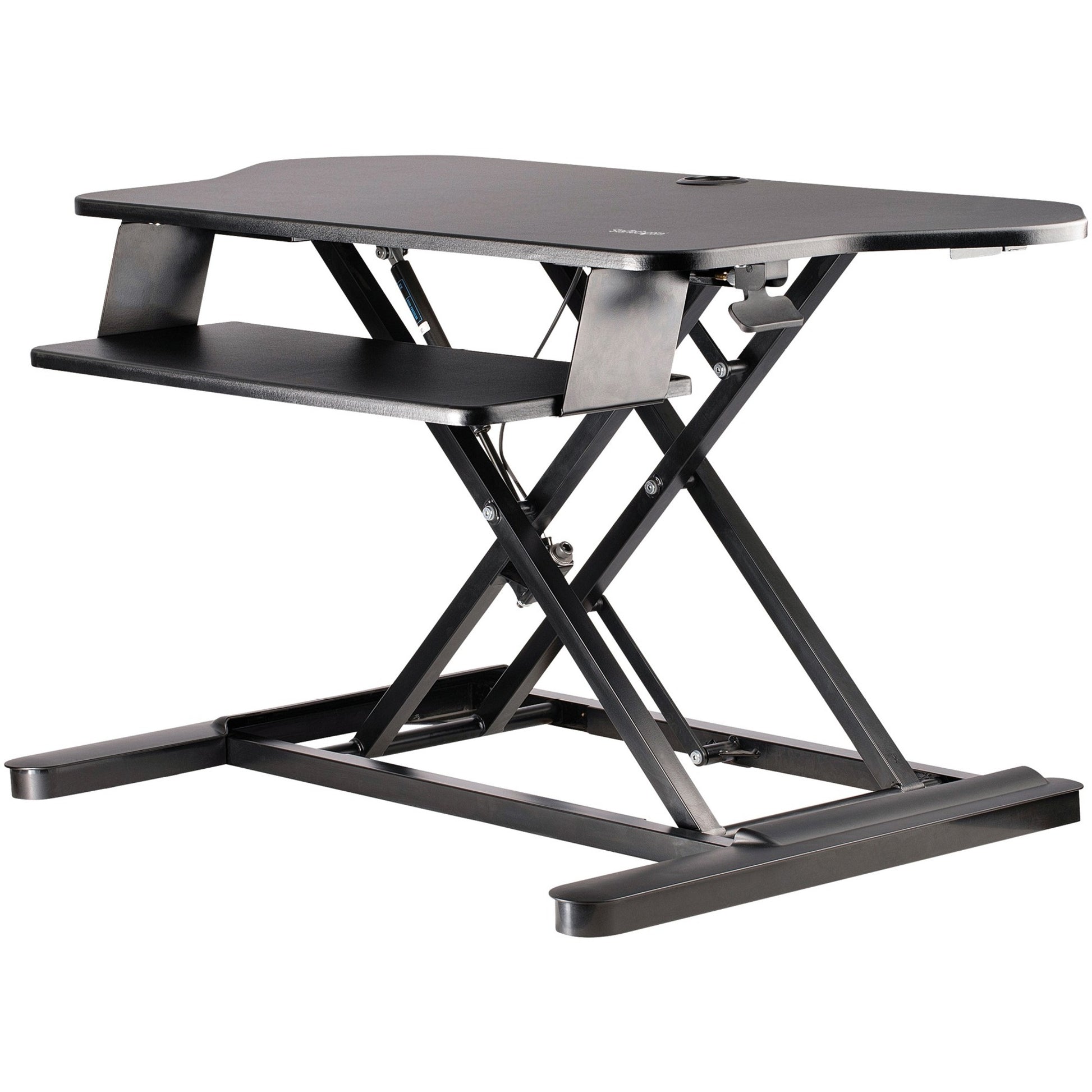 Main Image for StarTech.com Corner Sit Stand Desk Converter with Keyboard Tray, Large Surface 35"x21" , Height Adjustable Ergonomic Tabletop Standing Desk