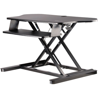 Main Image for StarTech.com Corner Sit Stand Desk Converter with Keyboard Tray, Large Surface 35"x21" , Height Adjustable Ergonomic Tabletop Standing Desk