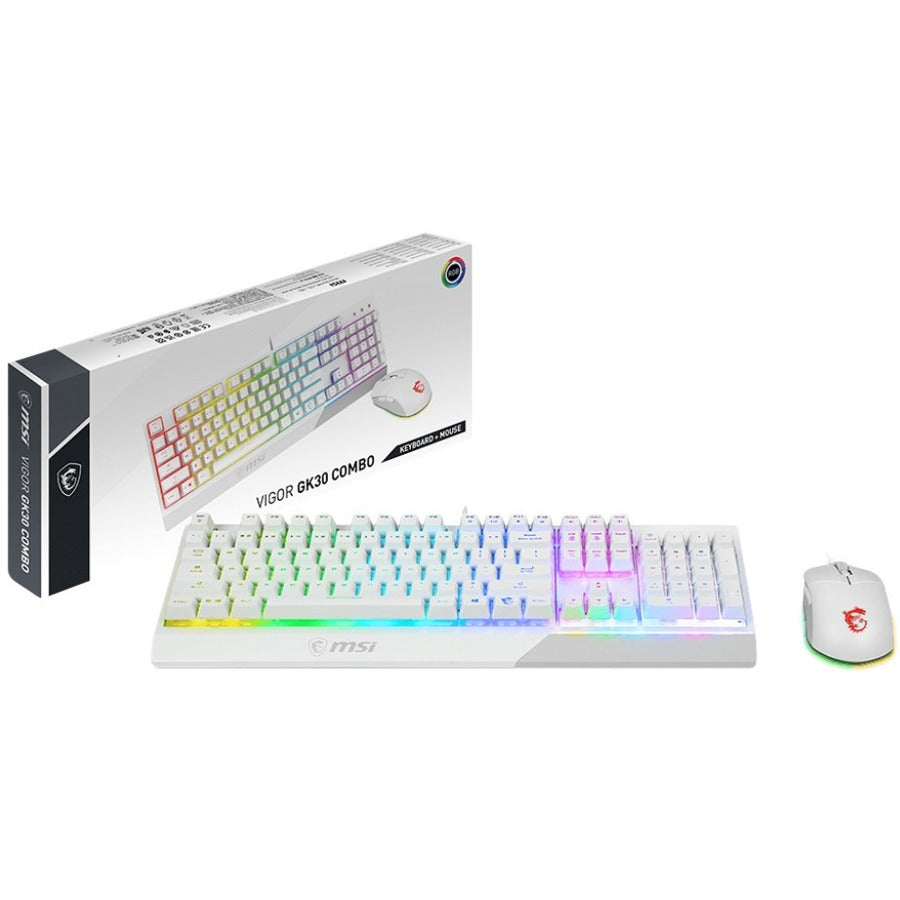 Alternate-Image2 Image for MSI Vigor GK30 White Gaming Keyboard