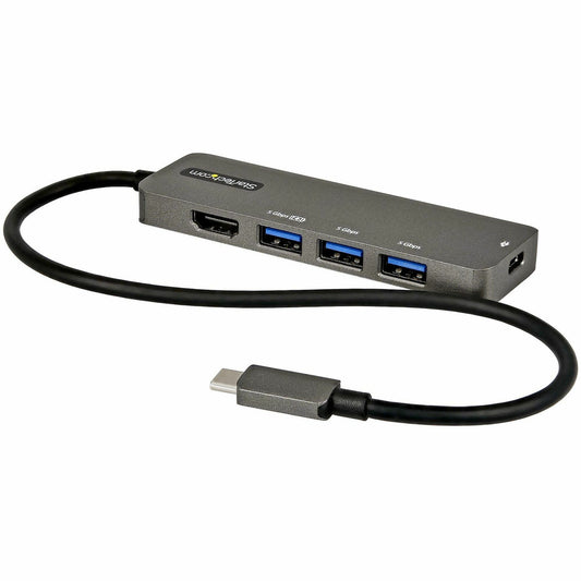 Main Image for StarTech.com USB C Multiport Adapter, USB-C to HDMI 4K 60Hz (HDR10), 100W PD Pass-Through, 4xUSB 3.0, USB Type-C Mini Dock, 12" Long Cable