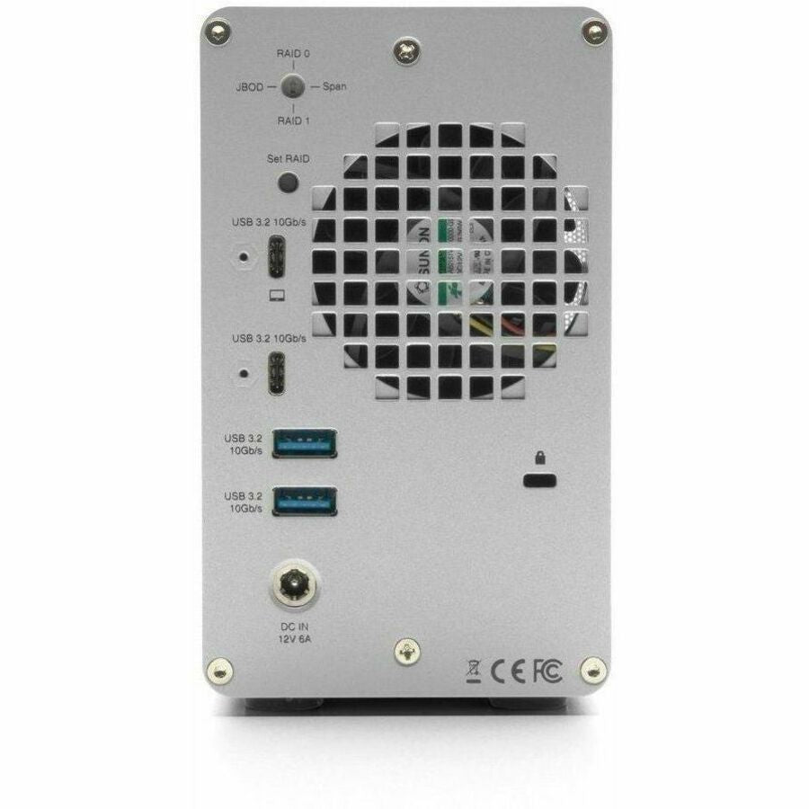 Rear Image for OWC 16TB Mercury Elite Pro Dual With 3-Port Hub USB (10Gb/s) External RAID Storage Solution