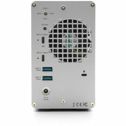 Rear Image for OWC 12TB Mercury Elite Pro Dual With 3-Port Hub USB (10Gb/s) External RAID Storage Solution