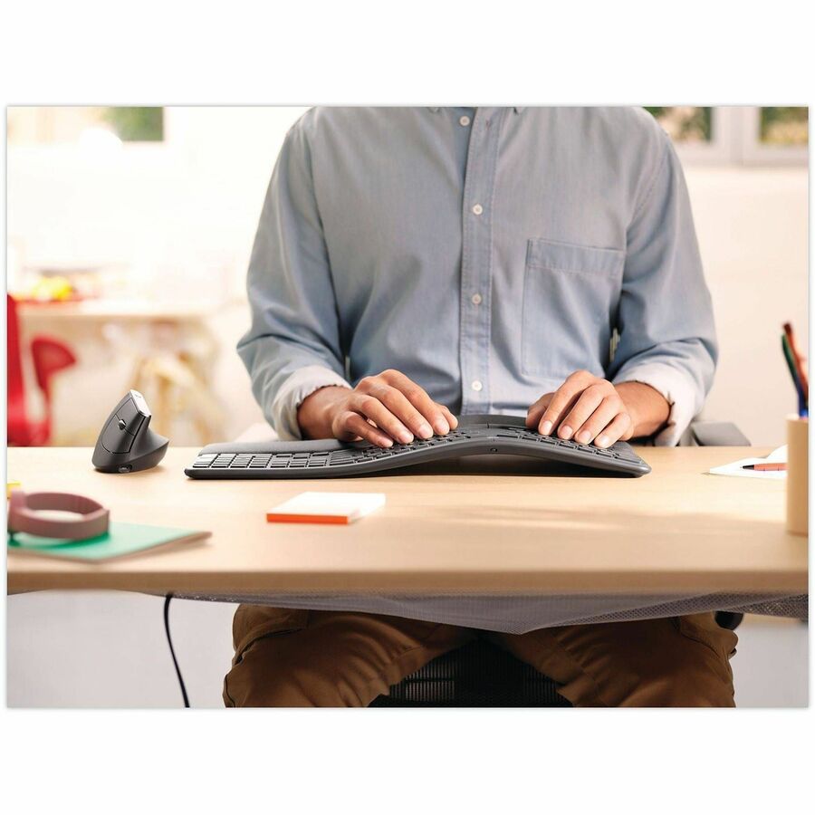 Life-Style Image for Logitech Ergo K860 Split Wireless Keyboard for Business - Ergonomic Design, Secured Logi Bolt Technology, Graphite