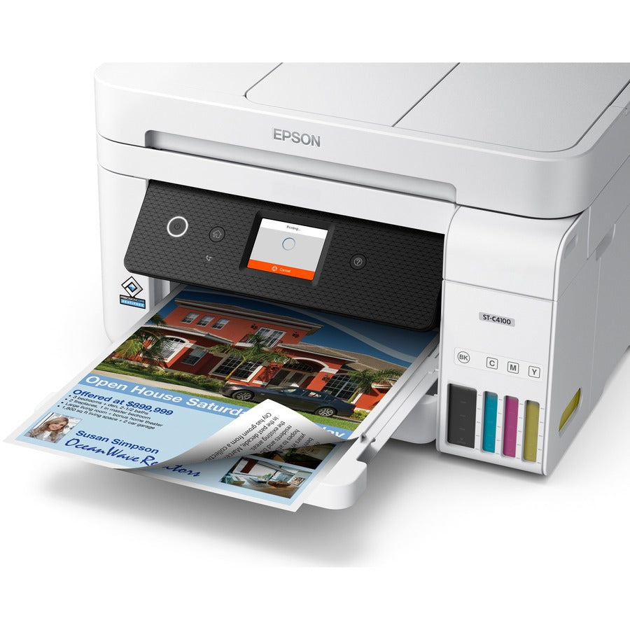 Alternate-Image1 Image for Epson WorkForce ST-C4100 Wireless Inkjet Multifunction Printer - Color