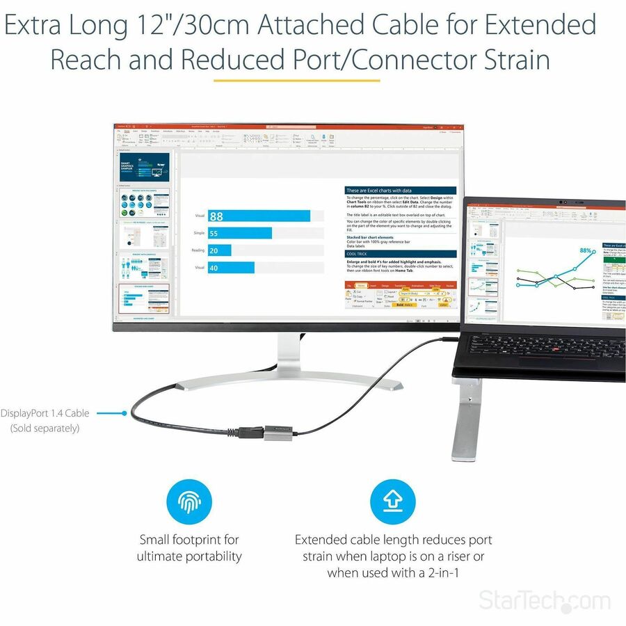 Alternate-Image3 Image for USB C to DisplayPort Adapter, 8K/4K 60Hz USB-C to DisplayPort 1.4 Adapter, DSC, USB Type-C to DP Video Converter, w/12" Cable