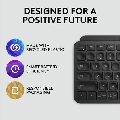 Alternate-Image4 Image for Logitech MX Keys Mini Minimalist Wireless Illuminated Keyboard, Compact, Bluetooth, Backlit, USB-C, Black