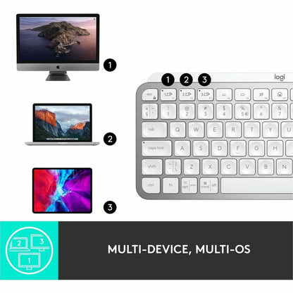 Alternate-Image7 Image for Logitech MX Keys Mini Minimalist Wireless Illuminated Keyboard, Compact, Bluetooth, USB-C, Pale Gray