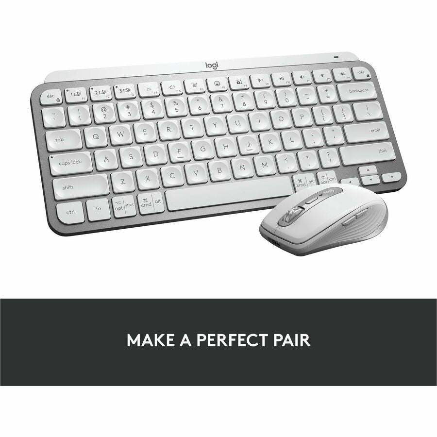 Alternate-Image2 Image for Logitech MX Keys Mini Minimalist Wireless Illuminated Keyboard, Compact, Bluetooth, USB-C, Pale Gray