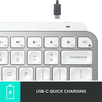 Alternate-Image8 Image for Logitech MX Keys Mini Minimalist Wireless Illuminated Keyboard, Compact, Bluetooth, USB-C, Pale Gray