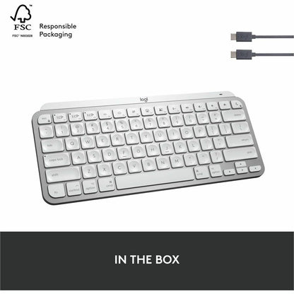 Alternate-Image10 Image for Logitech MX Keys Mini for Mac Minimalist Wireless Illuminated Keyboard, Bluetooth, Backlit Keys, USB-C, Metal Build, Pale Grey