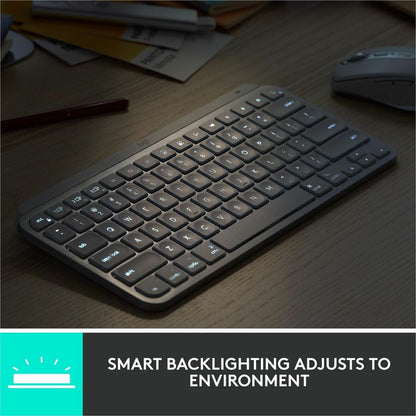 Alternate-Image6 Image for Logitech MX Keys Mini for Mac Minimalist Wireless Illuminated Keyboard, Bluetooth, Backlit Keys, USB-C, Metal Build, Pale Grey