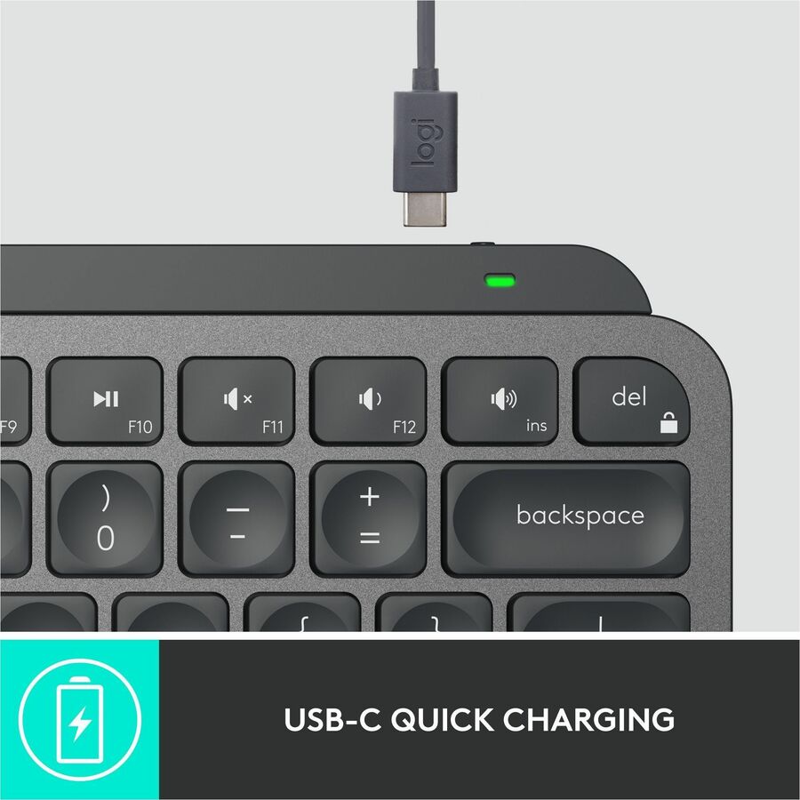 Alternate-Image7 Image for Logitech MX Keys Mini Wireless Illuminated Keyboard for Business, Compact, Logi Bolt Technology, Graphite